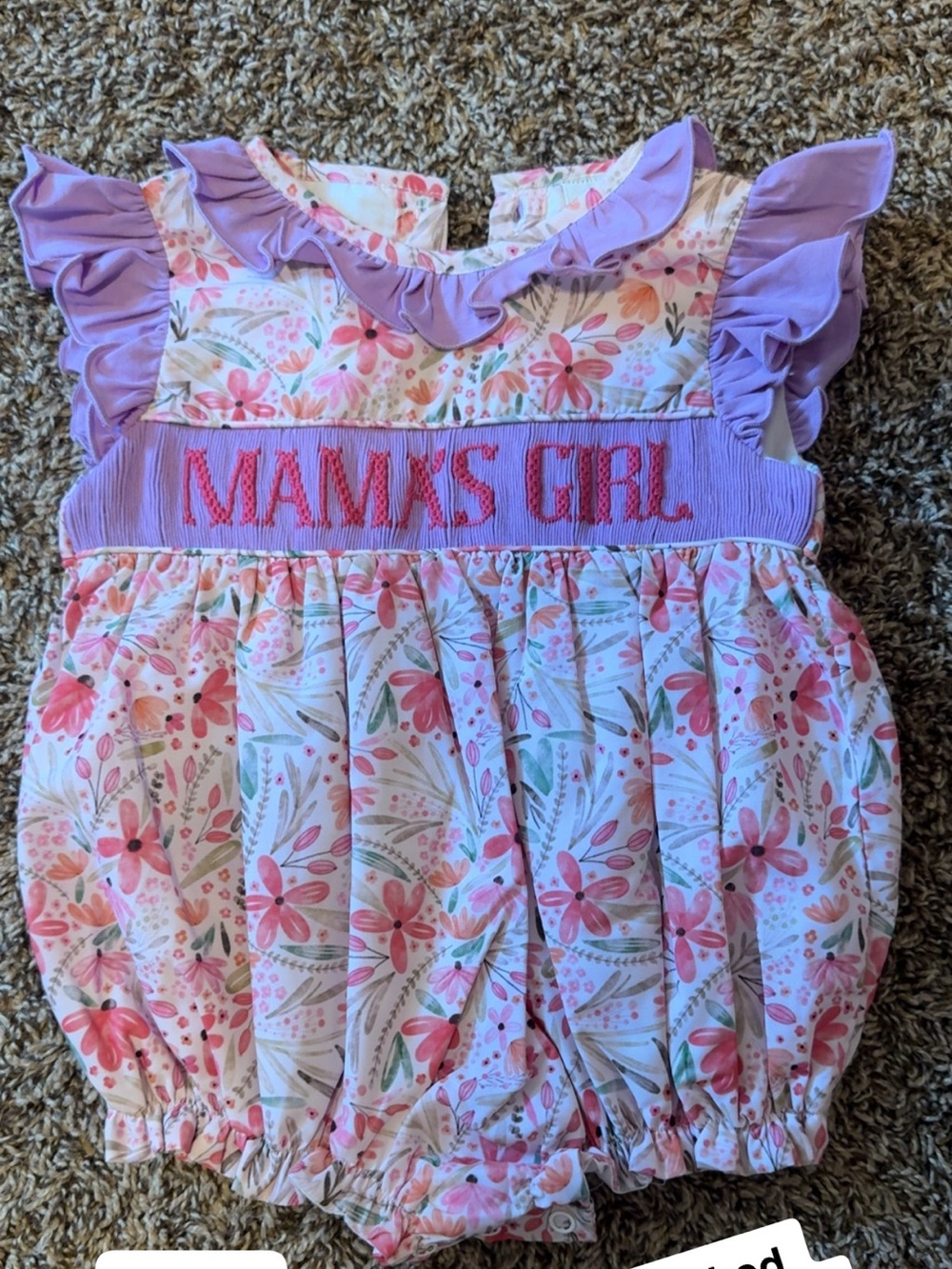 Mama's Girl Floral Pink & Lavender One-Piece Romper
